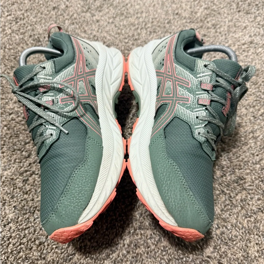 Asics gel-venture 9 Women's Trail Running Shoes - Olive Green with  Coral - Picture 4 of 8